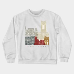 Saint Etienne skyline poster Crewneck Sweatshirt